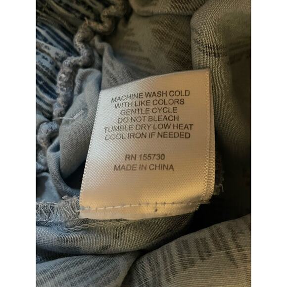 Jane & Delancey Wide Leg Pants Womens 2XL Boho Tropical Chambrayl Resort Casual - Picture 8 of 11